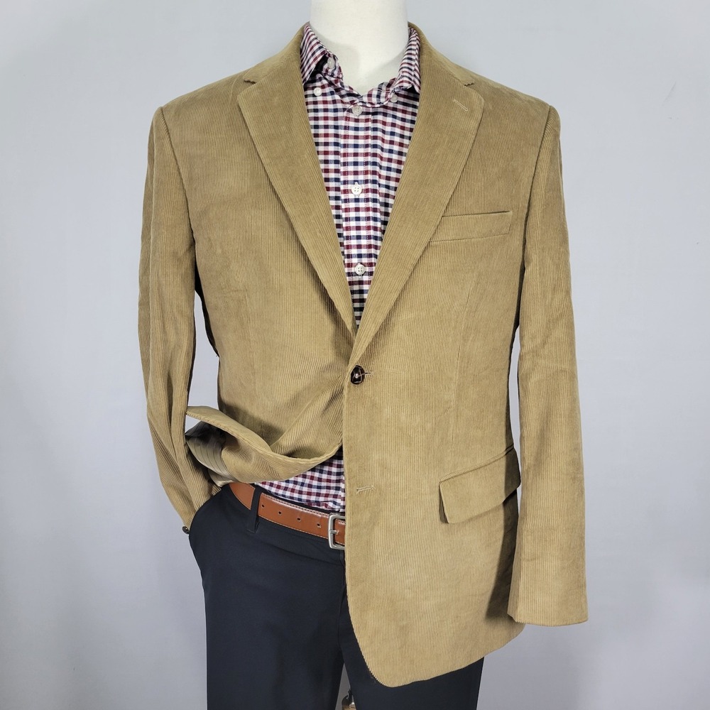 Dockers Men's Corduroy Sport Coat Blazer Two Button Brown Cotton Size 40R